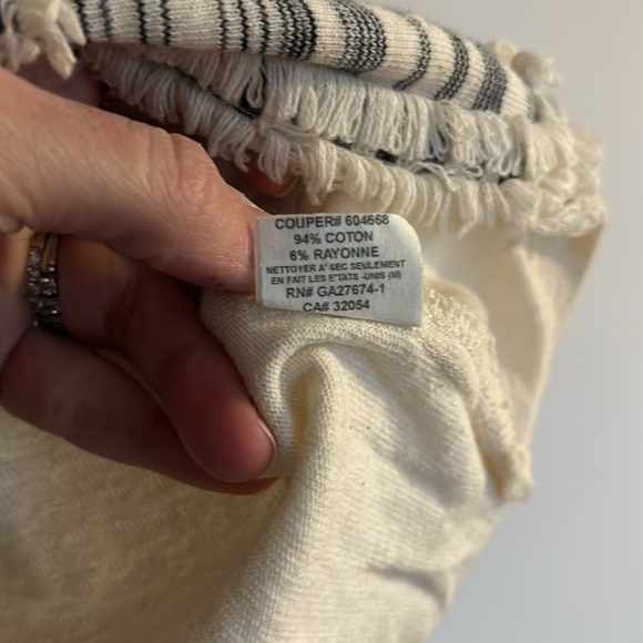 Eva Franco Cream and Black Stripe Tee - Picture 3 of 4